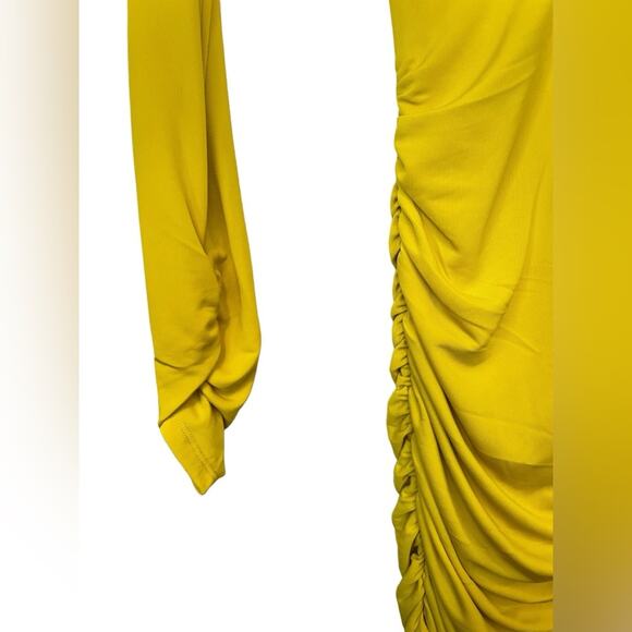 CINQ À SEPT 5a7 NWOT Miah L/S Knit Bodycon Mini Dress Pineapple Yellow Size 6 - Picture 4 of 14